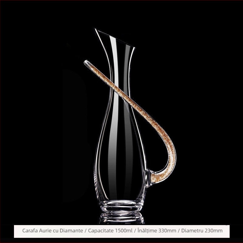 Decantor de vin din sticlă cu cristale încrustate, dispenser de vin pentru uz casnic, pahar de vin, pahar de vin roșu, stil nordic minimalist
