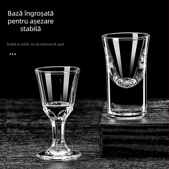 Set pentru vin și pahare de licor, 6 decantatoare și 6 pahare cu picior gros, rezistente la spargere, pentru catering