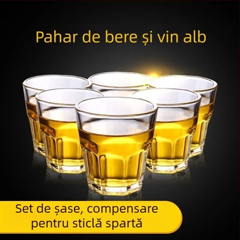 Set din sticlă temperată: pahare de vin, pahare Baijiu, pahare de bere, pahare de apă, pahare octagonale