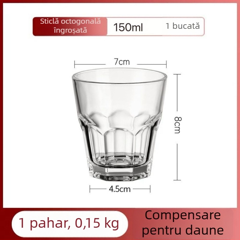 Set din sticlă temperată: pahare de vin, pahare Baijiu, pahare de bere, pahare de apă, pahare octagonale
