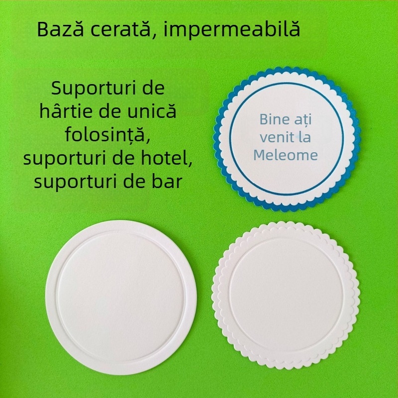Suporturi de pahare premium pentru hoteluri și baruri, din hârtie absorbantă, de unică folosință