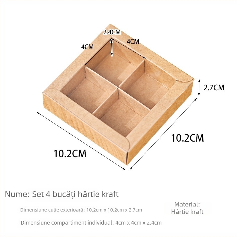 Cutie cadou din ciocolată cu fereastră, 4, 9, 16 sau 25 bucăți