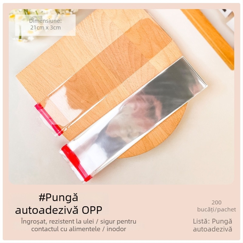 Șase pungi autoadezive pentru ambalarea prăjiturilor Snowflake cu biscuiți cu merișe și bomboane
