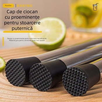 Zdrobitor de gheață din oțel inoxidabil și muddler pentru cocktailuri, ceai cu lapte și lămâie, ustensile de bar