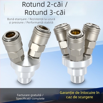 SMYSMV4 Conector rapid tip C – conector circular cu trei și două căi, filet intern și extern, accesorii pneumatice pentru pompă, linie de aer cu închidere proprie