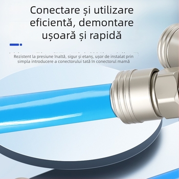 SMYSMV4 Conector rapid tip C – conector circular cu trei și două căi, filet intern și extern, accesorii pneumatice pentru pompă, linie de aer cu închidere proprie