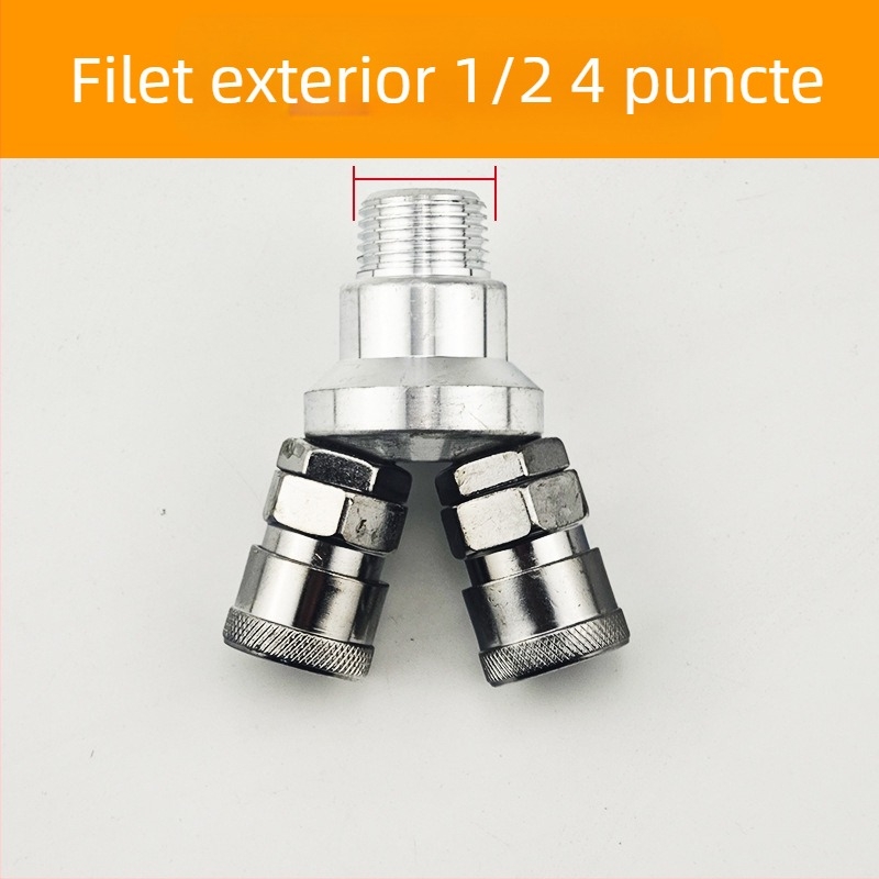 SMYSMV4 Conector rapid tip C – conector circular cu trei și două căi, filet intern și extern, accesorii pneumatice pentru pompă, linie de aer cu închidere proprie