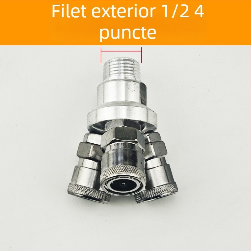 SMYSMV4 Conector rapid tip C – conector circular cu trei și două căi, filet intern și extern, accesorii pneumatice pentru pompă, linie de aer cu închidere proprie