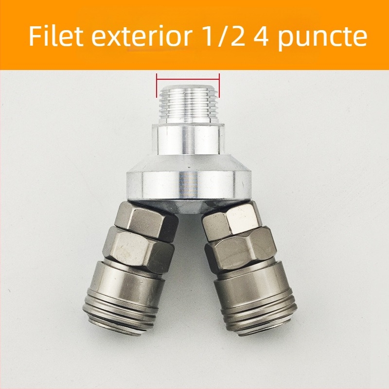 SMYSMV4 Conector rapid tip C – conector circular cu trei și două căi, filet intern și extern, accesorii pneumatice pentru pompă, linie de aer cu închidere proprie