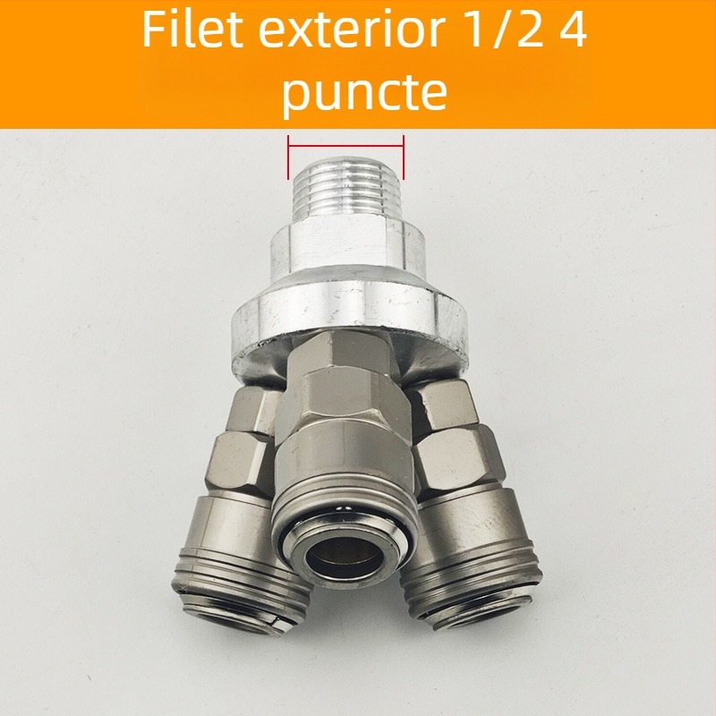 SMYSMV4 Conector rapid tip C – conector circular cu trei și două căi, filet intern și extern, accesorii pneumatice pentru pompă, linie de aer cu închidere proprie