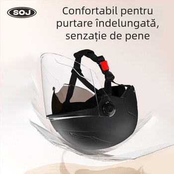 Cască pentru motocicletă electrică, conform noului standard național 3C, pentru bărbați și femei, tip semi, patru sezoane, protecție UV, ABS.