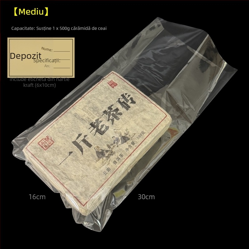 Film termic de contracție pentru bloc de ceai Pu'er, folie PVC transparentă pentru sigilare, 250 g–1000 g