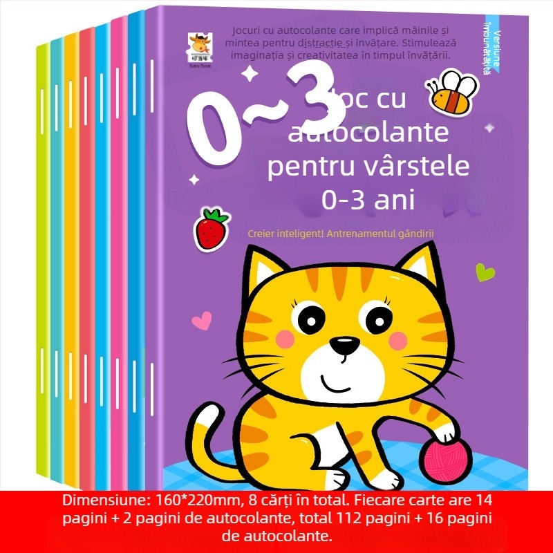 Carte cu autocolante pentru copii mici: concentrare și învățare, 0–6 ani