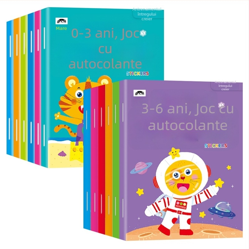 Carte cu autocolante pentru copii mici: concentrare și învățare, 0–6 ani
