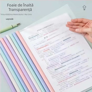Dosar A4 cu arc transparent, gros, pentru documente și lucrări ale elevilor