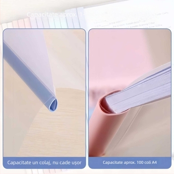 Dosar A4 cu arc transparent, gros, pentru documente și lucrări ale elevilor