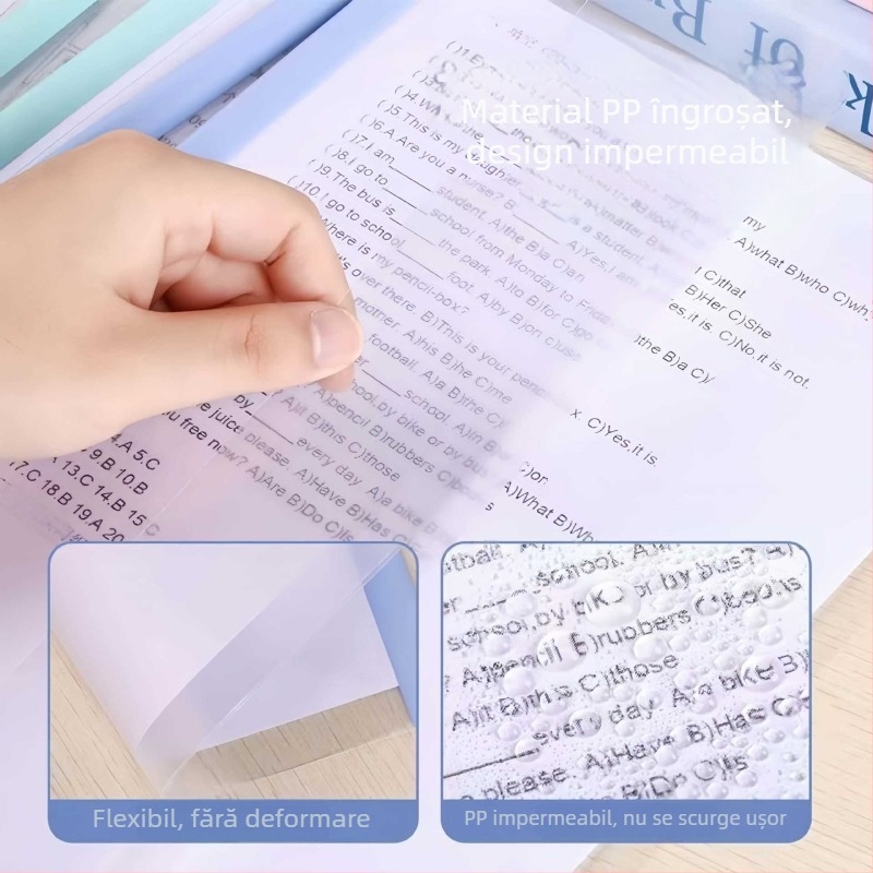 Dosar A4 cu arc transparent, gros, pentru documente și lucrări ale elevilor
