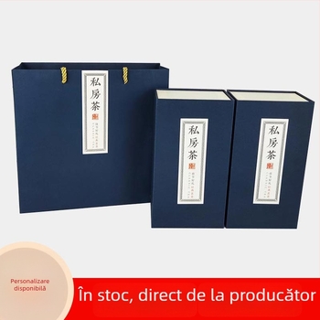 Ceai Da Hong Pao în cutie cadou cu cutie goală – carton Kraft premium, jumătate jin (≈250 g)