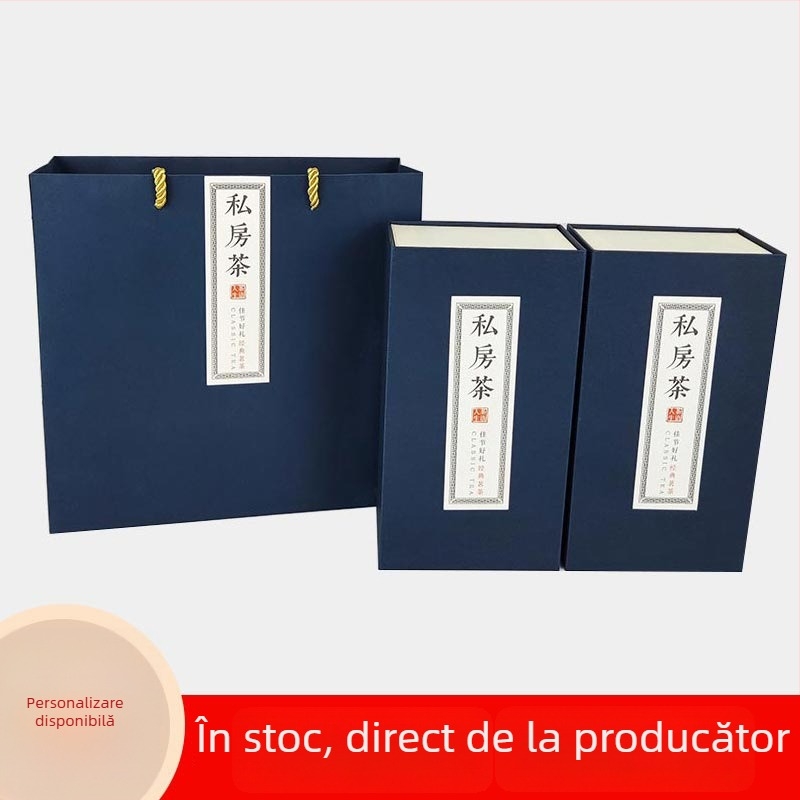 Ceai Da Hong Pao în cutie cadou cu cutie goală – carton Kraft premium, jumătate jin (≈250 g)