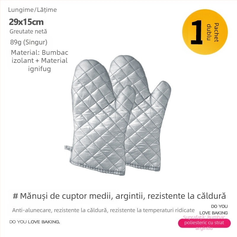 Mănuși izolante pentru bucătărie, rezistente la temperaturi ridicate, protecție împotriva arsurilor, antiderapante, mănuși groase pentru coacere, durabile și rezistente la uz