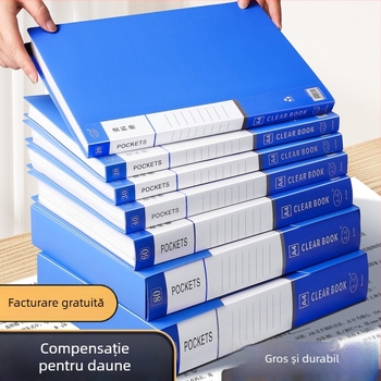 Dosar A4 transparent cu pagini de inserție pentru documente