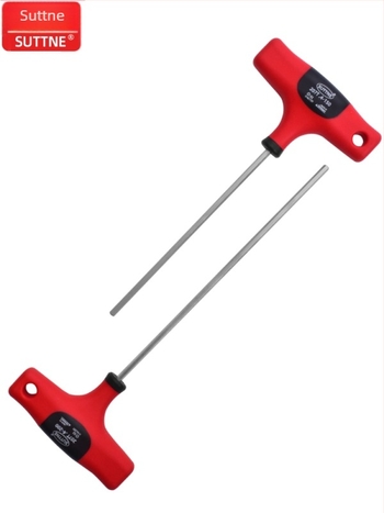 Cheie hexagonală SUTTNE, metrice, mâner extins, calitate industrială, oțel S2, cap plat, mâner în formă de T