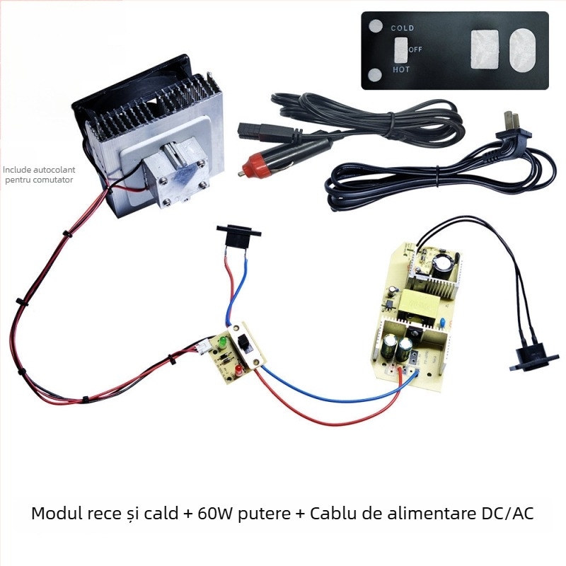 Modul de răcire cu semiconductori pentru frigider auto, 12V, încălzire și răcire duală