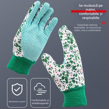 Mănuși de grădină cu acoperire nitrilă, din poliester-cotton, pentru plantarea florilor și legumelor