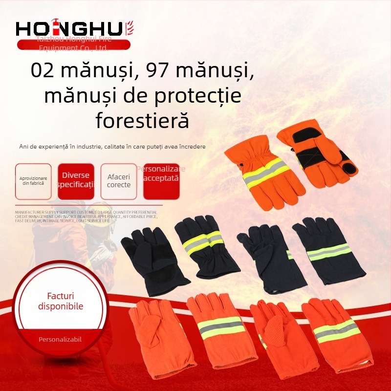 Mănuși de protecție pentru pădure, pentru antrenament și intervenții de salvare, din bumbac îngroșat