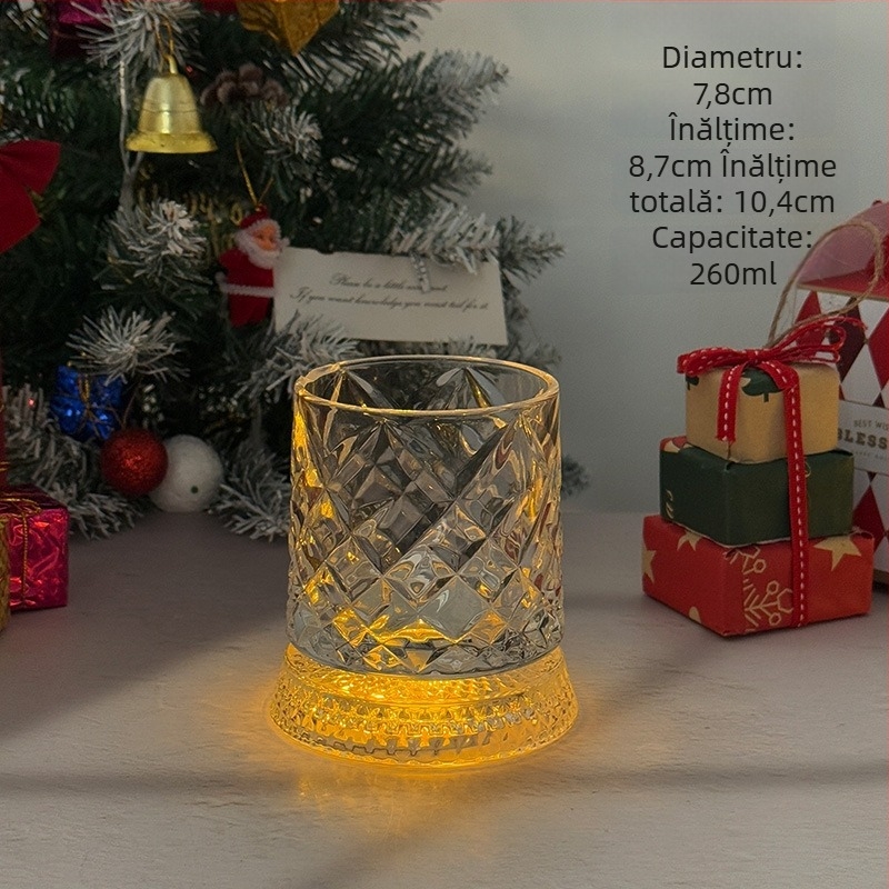 Pahar rotativ pentru whisky, pahar anti-derapare pentru bere și pahar de coniac pentru relaxare