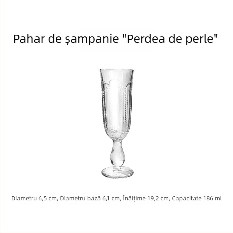 Goblet înalt, în stil Instagram, cu model floral gravat în European retro, pentru vin roșu și suc, lux discret