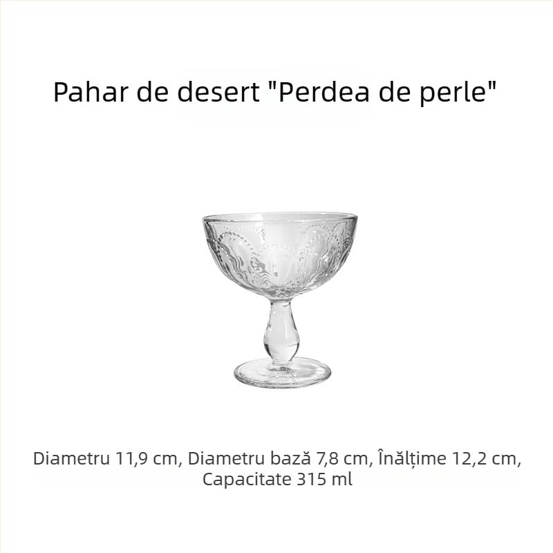 Goblet înalt, în stil Instagram, cu model floral gravat în European retro, pentru vin roșu și suc, lux discret
