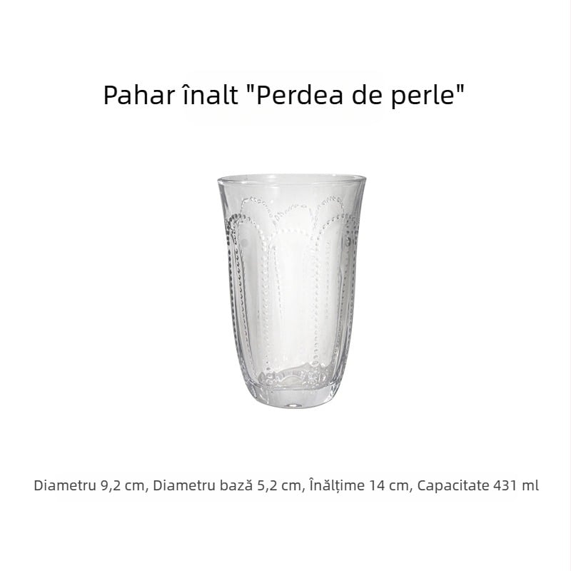 Goblet înalt, în stil Instagram, cu model floral gravat în European retro, pentru vin roșu și suc, lux discret