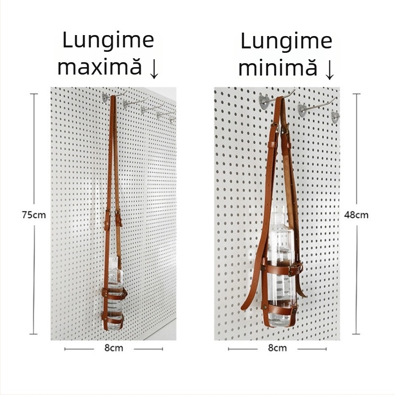 Husă din piele pentru cană, reglabilă, cu curea crossbody – pentru călătorii, izolație termică