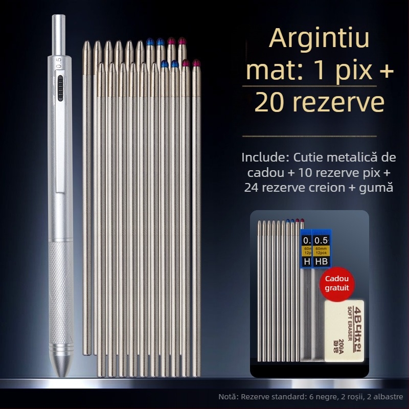 Pix metalic 4 în 1 cu senzor de gravitație, gel multicolor