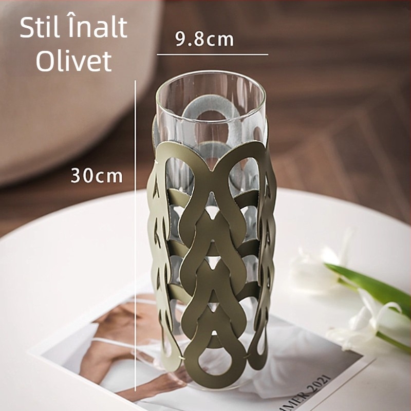 Capac din piele pentru pahar din sticlă — design modern, lucrat manual, artă pentru casă, model pătrat quiltat cu decupaje