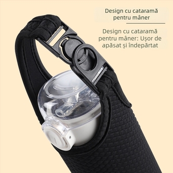 Husă izolatoare portabilă pentru cană cu curea crossbody