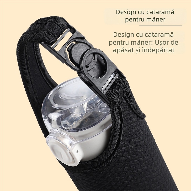 Husă izolatoare portabilă pentru cană cu curea crossbody
