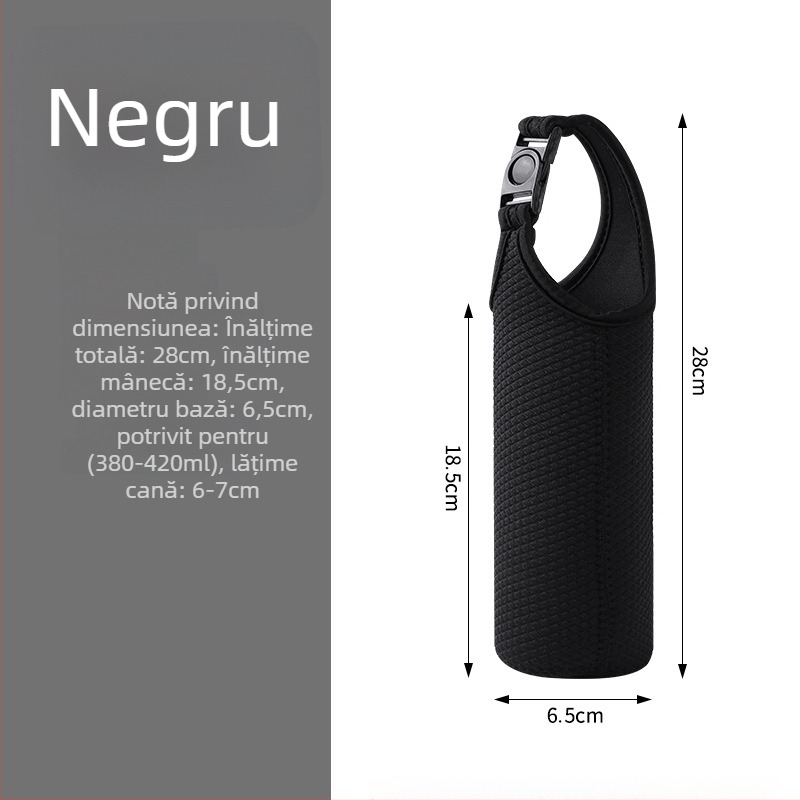 Husă izolatoare portabilă pentru cană cu curea crossbody