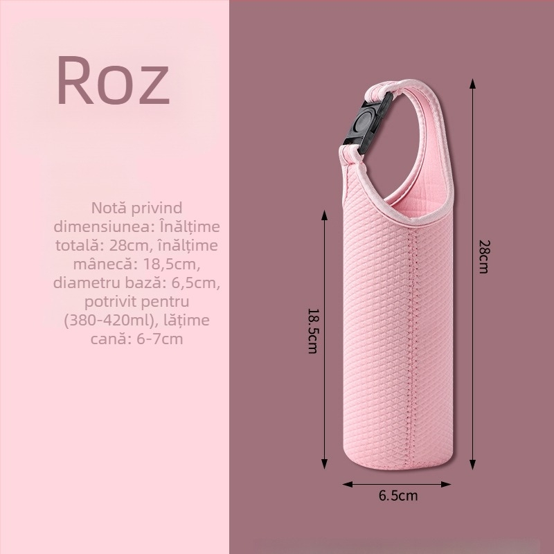 Husă izolatoare portabilă pentru cană cu curea crossbody