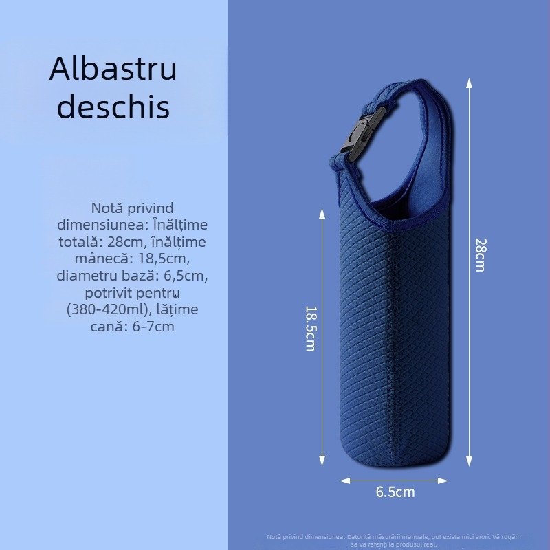 Husă izolatoare portabilă pentru cană cu curea crossbody