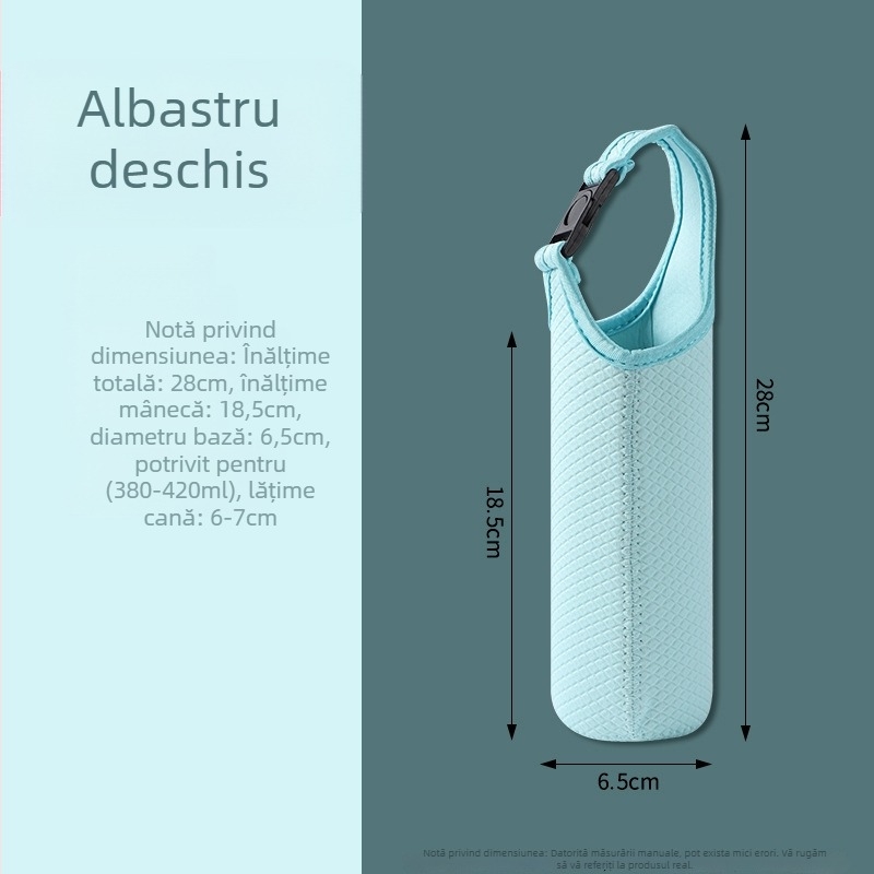 Husă izolatoare portabilă pentru cană cu curea crossbody