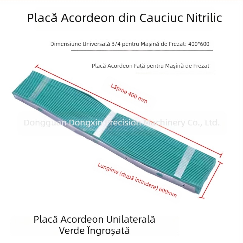 Protecție din cauciuc pentru freză turret, cu panou accordion, protecție împotriva șlajelor de fier, clips pentru cablu și opritor pentru șpan gros