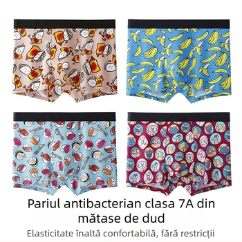 Boxeri bărbați din modal, cu imprimeu digital și zonă inghinală antibacteriană