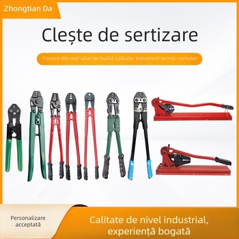 Clește de sertizare multifuncțional, cu clemă din cupru în formă de 8, cu inel din cupru și inel din aluminiu, pentru cablu de sârmă