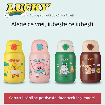 Cup Bear capac original pentru copii – seria Glutinous Rice, capac pentru pahar cu pai și capac pentru termos