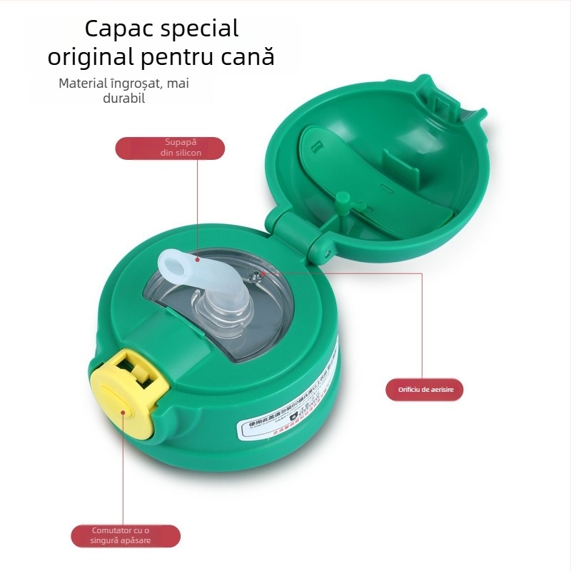 Cup Bear capac original pentru copii – seria Glutinous Rice, capac pentru pahar cu pai și capac pentru termos