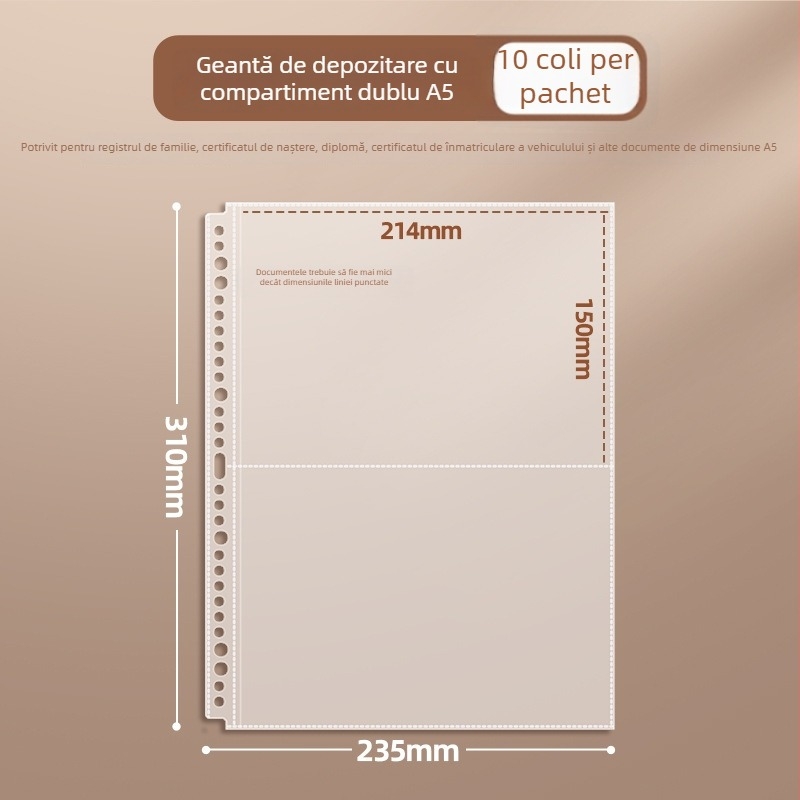 Organizator de documente pentru familie, format A4, cu capacitate mare – chitanțe, certificate de naștere, carnet de familie și dosar multifuncțional pentru carduri