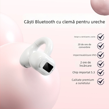 M10 căști Bluetooth cu clips pentru ureche — pentru un singur canal, nu în ureche, Bluetooth 5.0, pentru sport și afaceri
