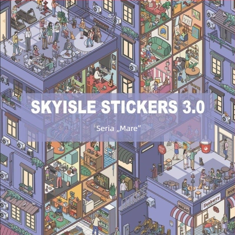 Sky Island 3.0 – Serie mare de autocolante pentru peisaje, autocolante cu desene animate pentru relaxare nocturnă